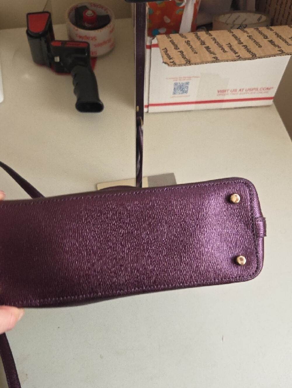 Coach Purple Dome Satchel with Gold Hardware - Picture 8 of 8
